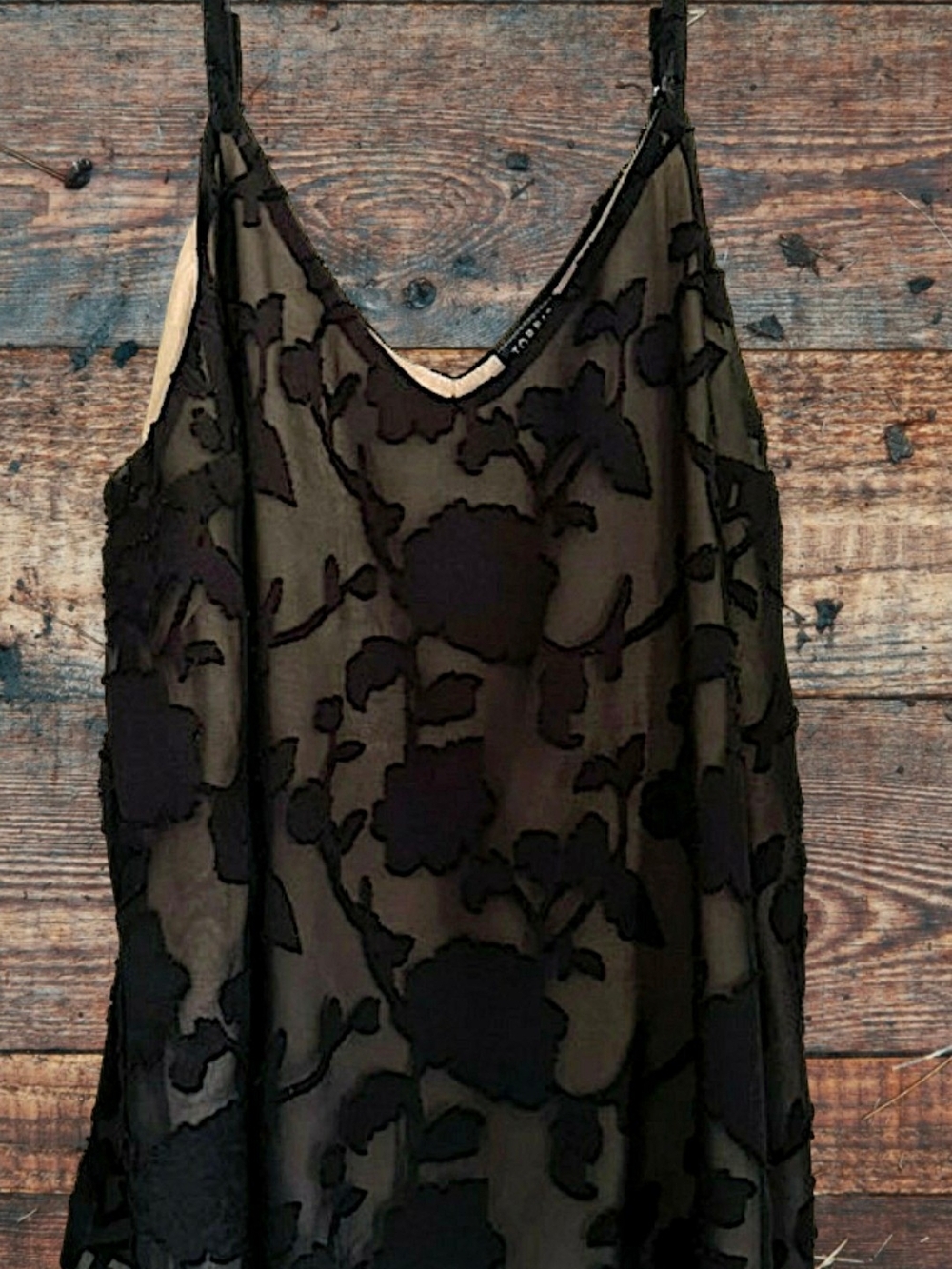 torrid Black Floral  Sheer Cami